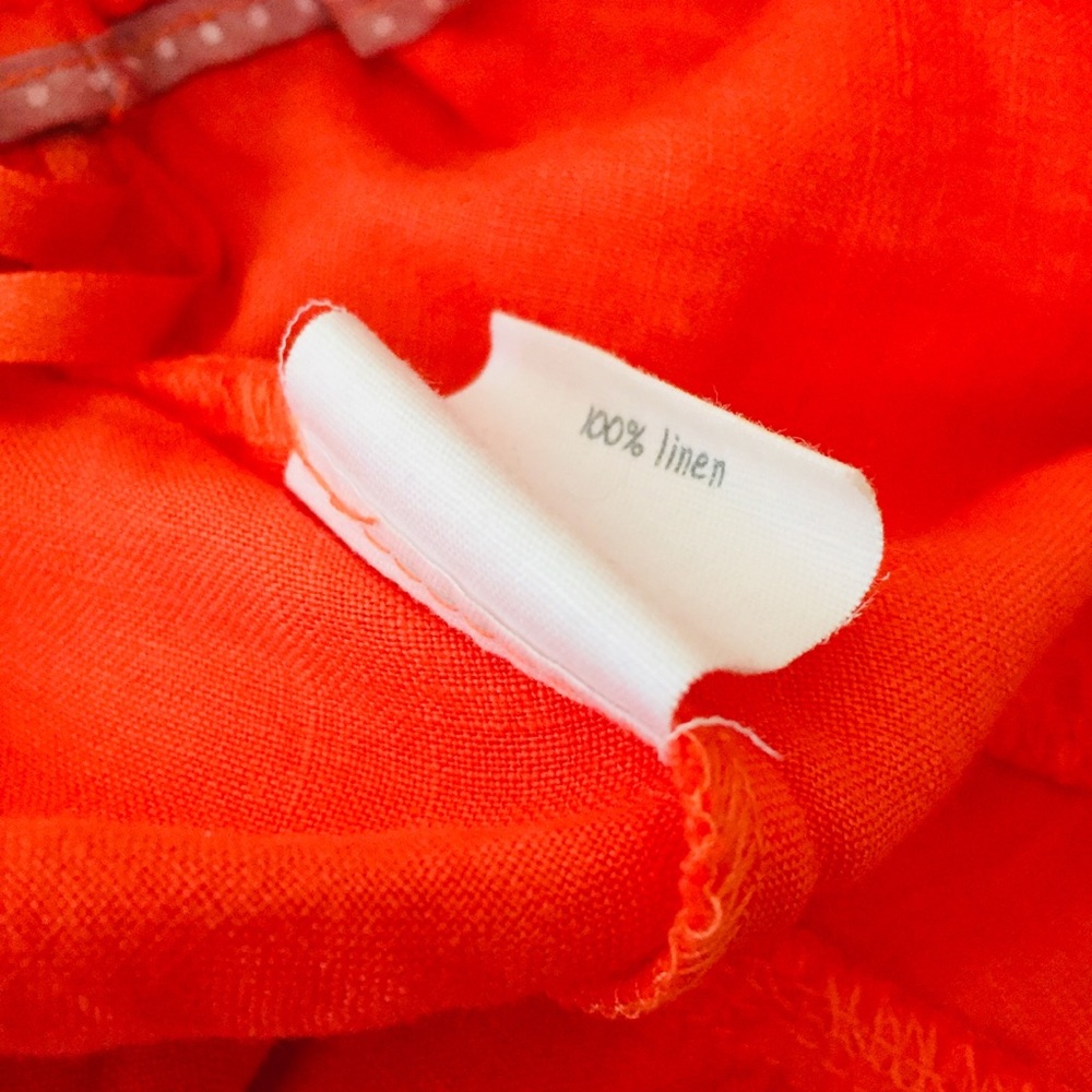 ANTHROPOLOGIE NWT Elevenses Orange Linen Skirt Size Small - Picture 8 of 8